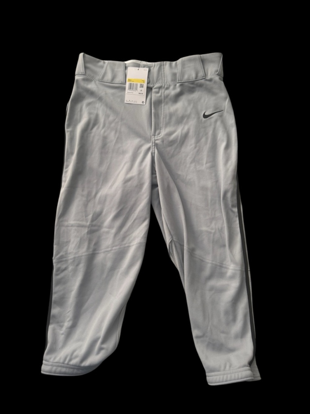Nike Men’s Light Gray baseball knickers with black stripes